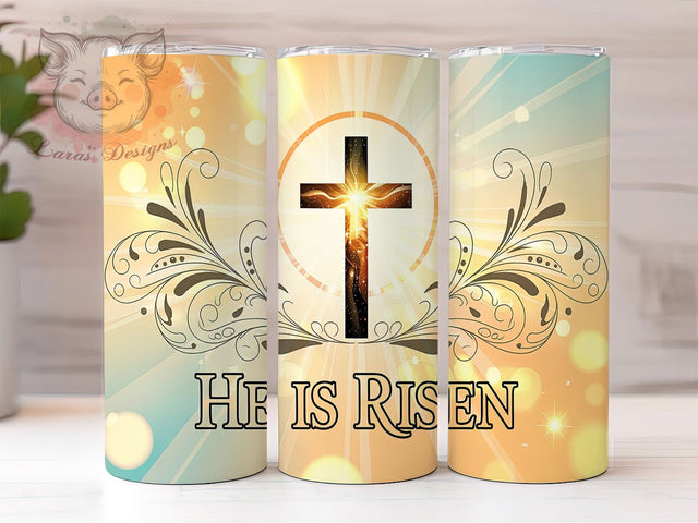 He Is Risen Christian Tumbler Wrap, Easter Tumbler Wrap, Religious Tumbler Design, Christian Sublimation Wrap, Resurrection Sunday Tumbler, Faith Tumbler PNG, He Lives 2025 Design Sublimation Lara' s Designs 