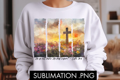 He Is Risen Easter PNG Sublimation Sublimation Freeling Design House 