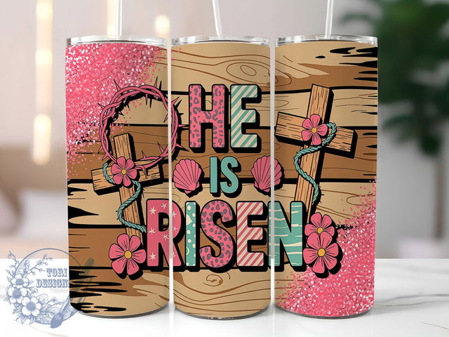 He Is Risen Easter Tumbler Wrap, Christian Tumbler Design, He Is Risen Sublimation, Religious Tumbler Wrap, 20oz Easter Cup, Resurrection Tumbler, Easter Gift Tumbler Sublimation ToriDesigns 