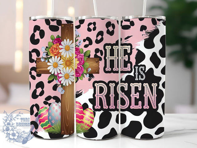 He Is Risen Easter Tumbler Wrap, Easter Christian Tumbler Wrap, 20oz Sublimation Tumbler, Faith-Based Tumbler, Religious Easter Design, Christian Quote Tumbler, Resurrection Sunday Tumbler Sublimation ToriDesigns 