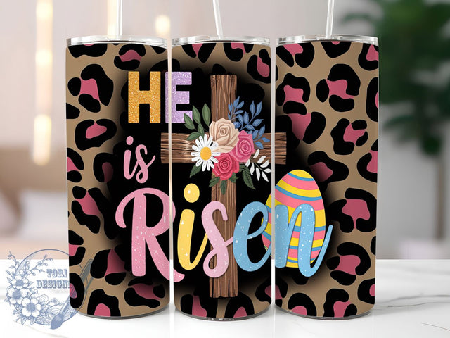 He Is Risen Easter Tumbler Wrap, Easter Christian Tumbler Wrap, 20oz Sublimation Tumbler, Faith-Based Tumbler, Religious Easter Design, Christian Quote Tumbler, Resurrection Sunday Tumbler Sublimation ToriDesigns 