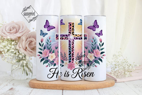 He Is Risen Easter Tumbler Wrap Sublimation sassyprint 