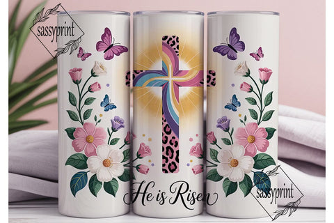He Is Risen Easter Tumbler Wrap Sublimation sassyprint 