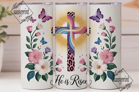 He Is Risen Easter Tumbler Wrap Sublimation sassyprint 