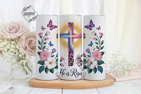 He Is Risen Easter Tumbler Wrap Sublimation sassyprint 