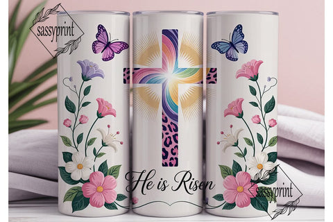 He Is Risen Easter Tumbler Wrap Sublimation sassyprint 