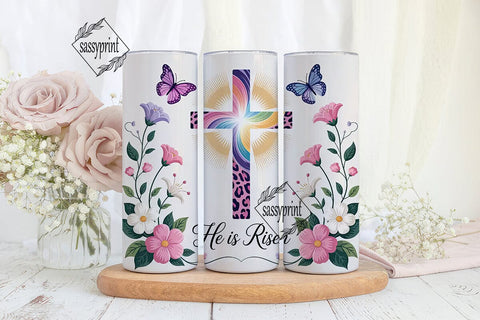 He Is Risen Easter Tumbler Wrap Sublimation sassyprint 