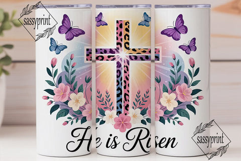 He Is Risen Easter Tumbler Wrap Sublimation sassyprint 