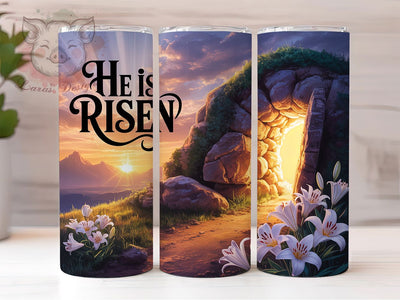 He Is Risen Faith Cross Tumbler, Easter Christian Tumbler, Stylish 20oz Wrap, Sublimation Design, Trendy Gift Idea, Faith Cross Wrap, Inspirational Easter Tumbler Sublimation Lara' s Designs 