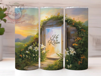He Is Risen Faith Cross Tumbler, Easter Christian Tumbler, Stylish 20oz Wrap, Sublimation Design, Trendy Gift Idea, Faith Cross Wrap, Inspirational Easter Tumbler Sublimation Lara' s Designs 