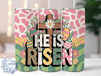 He Is Risen Faith Easter Tumbler, Happy Easter Tumbler, Faith Easter Wrap, Stylish 20oz Wrap, Sublimation Design, Trendy Gift Idea, Inspirational Christian Tumbler Sublimation ToriDesigns 