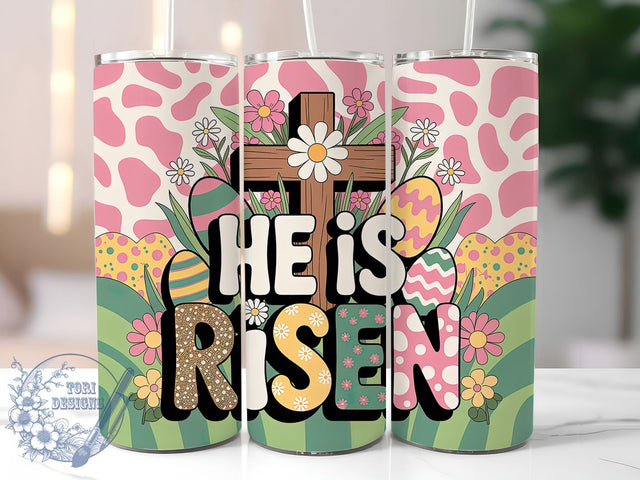 He Is Risen Faith Easter Tumbler, Happy Easter Tumbler, Faith Easter Wrap, Stylish 20oz Wrap, Sublimation Design, Trendy Gift Idea, Inspirational Christian Tumbler Sublimation ToriDesigns 