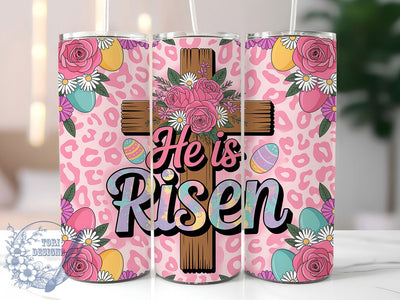 He Is Risen Faith Easter Tumbler, Happy Easter Tumbler, Faith Easter Wrap, Stylish 20oz Wrap, Sublimation Design, Trendy Gift Idea, Inspirational Christian Tumbler Sublimation ToriDesigns 
