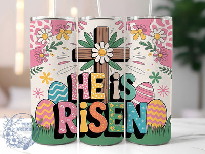 He Is Risen Faith Easter Tumbler, Happy Easter Tumbler, Faith Easter Wrap, Stylish 20oz Wrap, Sublimation Design, Trendy Gift Idea, Inspirational Christian Tumbler Sublimation ToriDesigns 