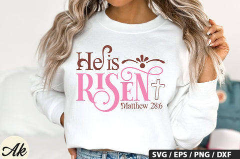 He Is Risen Matthew 28,6 SVG And Sticker PNG Design SVG akazaddesign 