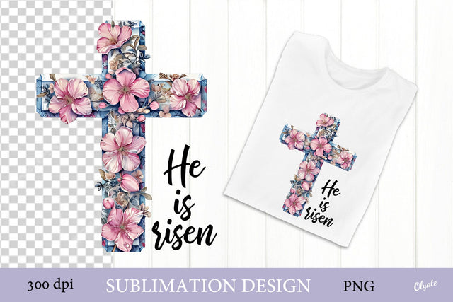 He is Risen PNG. Easter Sublimation Design PNG Sublimation Olga Terlyanskaya 