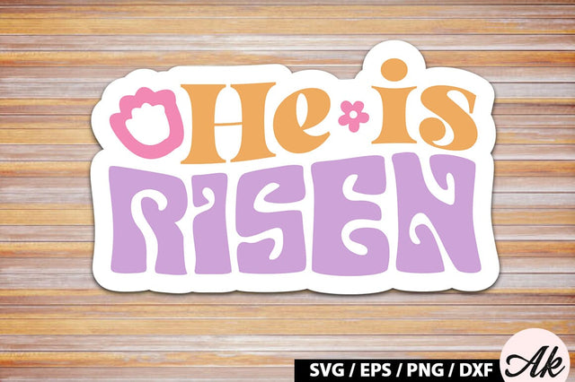 He is risen Retro Sticker SVG akazaddesign 