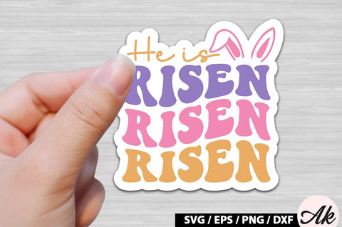 He is risen Retro Sticker SVG akazaddesign 