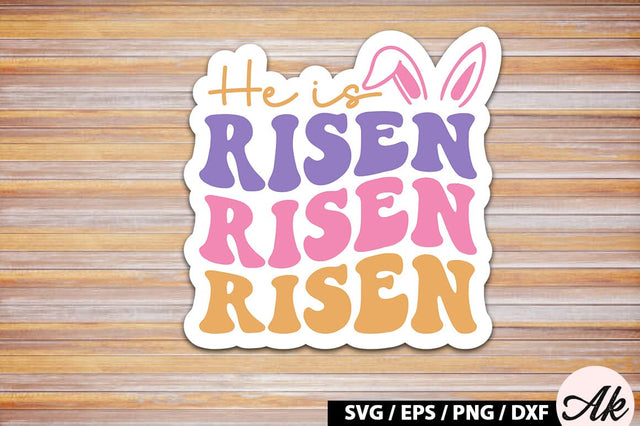 He is risen Retro Sticker SVG akazaddesign 