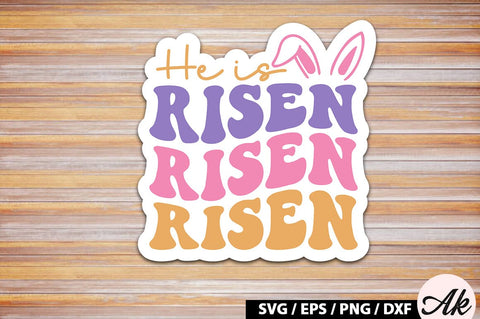 He is risen Retro Sticker SVG akazaddesign 