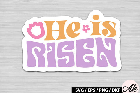 He is risen Retro Sticker SVG akazaddesign 