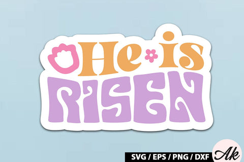 He is risen Retro Sticker SVG akazaddesign 