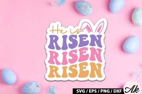 He is risen Retro Sticker SVG akazaddesign 