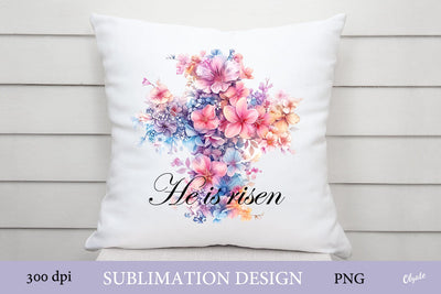 He is Risen Sublimation. Easter Cross Sublimation PNG Sublimation Olga Terlyanskaya 