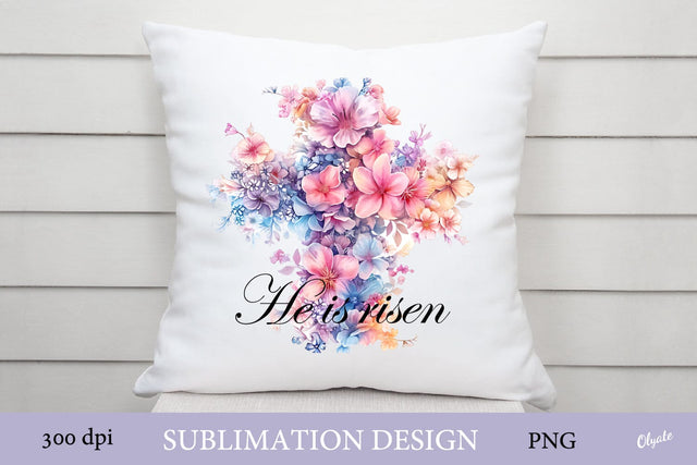 He is Risen Sublimation. Easter Cross Sublimation PNG Sublimation Olga Terlyanskaya 