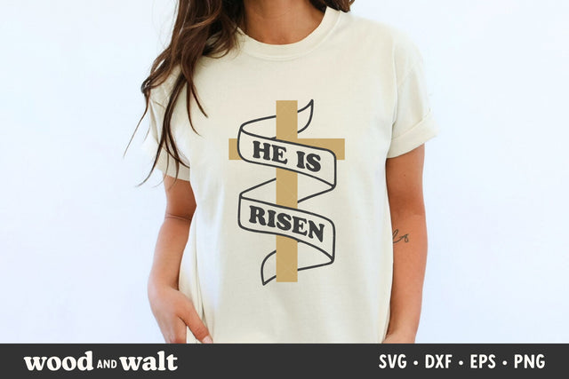 He Is Risen SVG | Easter Christian SVG SVG Wood And Walt 
