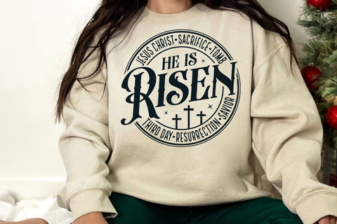He is Risen SVG, Easter Cross Svg, Easter Svg, Christian Svg, Jesus Svg, Bible Verse Svg, Religious Svg, He is Risen Easter Svg SVG DesignDestine 