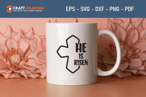 He Is Risen SVG, PNG, Christian Easter Svg Files, Door Hanger Svg, Door Sign Svg, Round Sign Svg, He Is Risen Png, Easter Sign Svg Svg Png Cutting File SVG Debashish Barman 