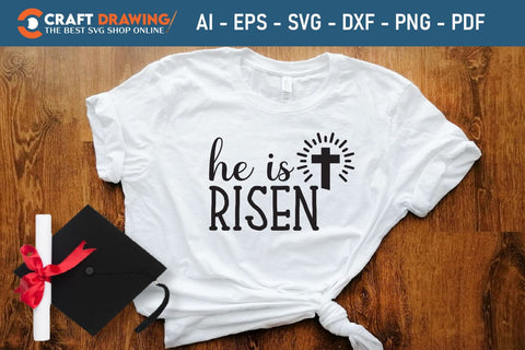 He Is Risen SVG, PNG, Christian Easter Svg Files, Door Hanger Svg, Door Sign Svg, Round Sign Svg, He Is Risen Png, Easter Sign Svg Svg Png Cutting File SVG Debashish Barman 