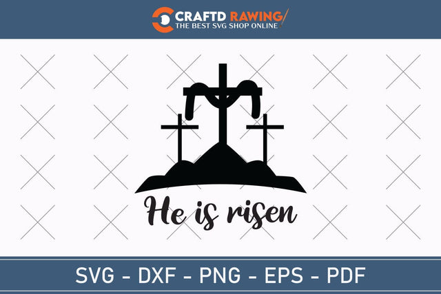 He Is Risen SVG, PNG, Christian Easter Svg Files, Door Hanger Svg, Door Sign Svg, Round Sign Svg, He Is Risen Png, Easter Sign Svg Svg Png Cutting File SVG Debashish Barman 