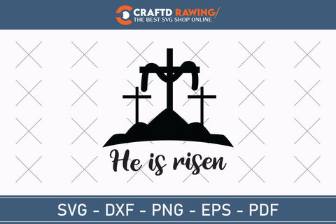 He Is Risen SVG, PNG, Christian Easter Svg Files, Door Hanger Svg, Door Sign Svg, Round Sign Svg, He Is Risen Png, Easter Sign Svg Svg Png Cutting File SVG Debashish Barman 