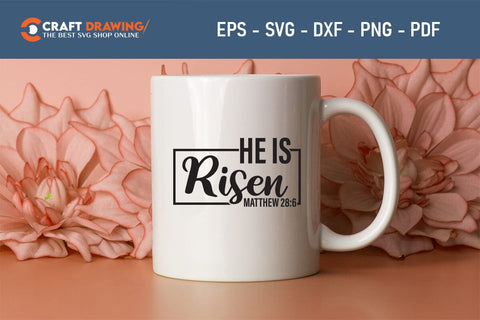 He Is Risen SVG, PNG, Christian Easter Svg Files, Door Hanger Svg, Door Sign Svg, Round Sign Svg, He Is Risen Png, Easter Sign Svg Svg Png Cutting File SVG Debashish Barman 