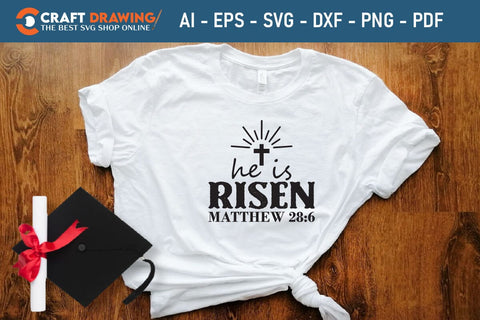 He Is Risen SVG, PNG, Christian Easter Svg Files, Door Hanger Svg, Door Sign Svg, Round Sign Svg, He Is Risen Png, Easter Sign Svg Svg Png Cutting File SVG Debashish Barman 