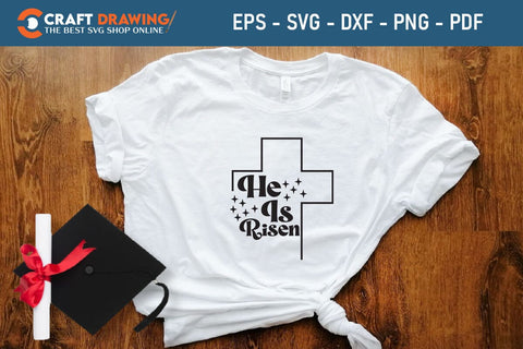 He Is Risen SVG, PNG, Christian Easter Svg Files, Door Hanger Svg, Door Sign Svg, Round Sign Svg, He Is Risen Png, Easter Sign Svg Svg Png Cutting File SVG Debashish Barman 
