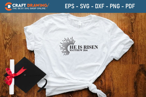 He Is Risen SVG, PNG, Christian Easter Svg Files, Door Hanger Svg, Door Sign Svg, Round Sign Svg, He Is Risen Png, Easter Sign Svg Svg Png Cutting File SVG Debashish Barman 