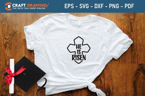 He Is Risen SVG, PNG, Christian Easter Svg Files, Door Hanger Svg, Door Sign Svg, Round Sign Svg, He Is Risen Png, Easter Sign Svg Svg Png Cutting File SVG Debashish Barman 