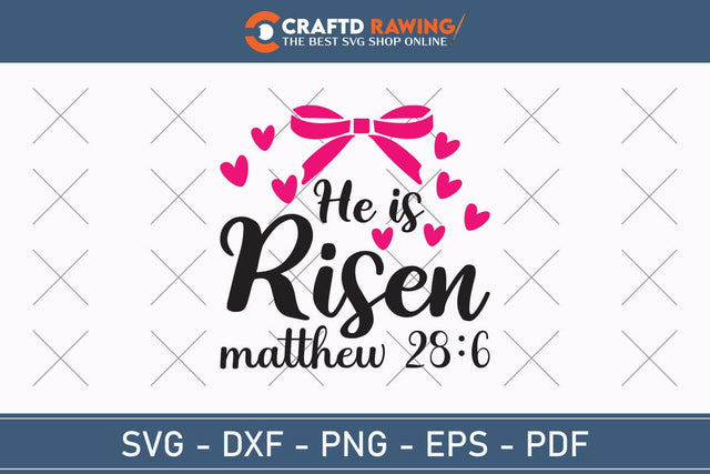 He Is Risen SVG, PNG, Christian Easter Svg Files, Door Hanger Svg, Door Sign Svg, Round Sign Svg, He Is Risen Png, Easter Sign Svg Svg Png Cutting File SVG Debashish Barman 