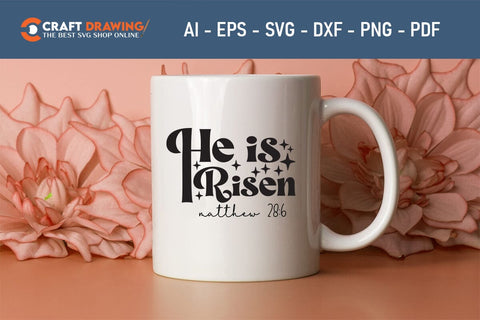 He Is Risen SVG, PNG, Christian Easter Svg Files, Door Hanger Svg, Door Sign Svg, Round Sign Svg, He Is Risen Png, Easter Sign Svg Svg Png Cutting File SVG Debashish Barman 