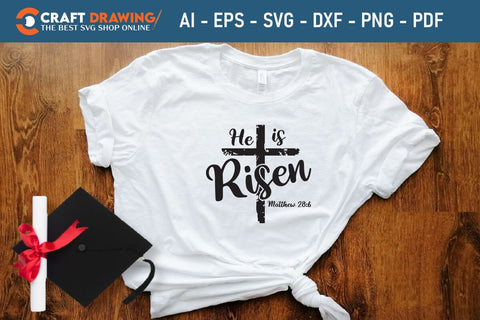 He Is Risen SVG, PNG, Christian Easter Svg Files, Door Hanger Svg, Door Sign Svg, Round Sign Svg, He Is Risen Png, Easter Sign Svg Svg Png Cutting File SVG Debashish Barman 