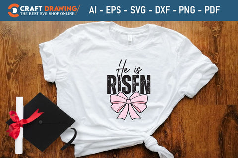 He Is Risen SVG, PNG, Christian Easter Svg Files, Door Hanger Svg, Door Sign Svg, Round Sign Svg, He Is Risen Png, Easter Sign Svg Svg Png Cutting File SVG Debashish Barman 