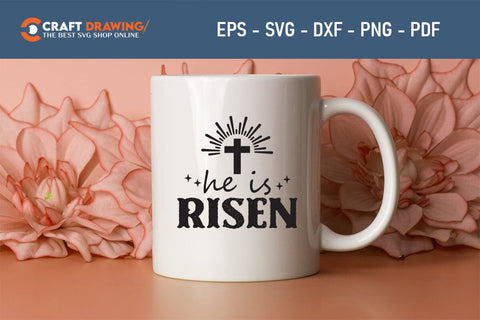 He Is Risen SVG, PNG, Christian Easter Svg Files, Door Hanger Svg, Door Sign Svg, Round Sign Svg, He Is Risen Png, Easter Sign Svg Svg Png Cutting File SVG Debashish Barman 