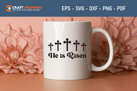 He Is Risen SVG, PNG, Christian Easter Svg Files, Door Hanger Svg, Door Sign Svg, Round Sign Svg, He Is Risen Png, Easter Sign Svg Svg Png Cutting File SVG Debashish Barman 