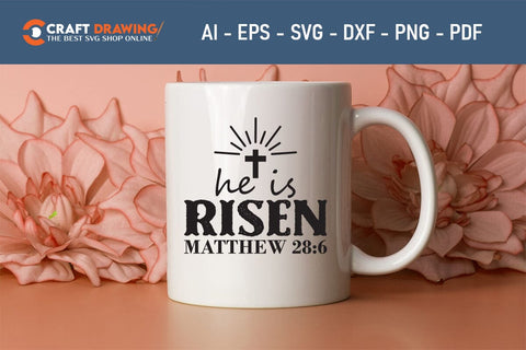 He Is Risen SVG, PNG, Christian Easter Svg Files, Door Hanger Svg, Door Sign Svg, Round Sign Svg, He Is Risen Png, Easter Sign Svg Svg Png Cutting File SVG Debashish Barman 
