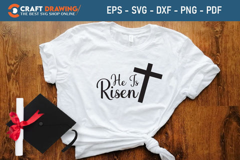 He Is Risen SVG, PNG, Christian Easter Svg Files, Door Hanger Svg, Door Sign Svg, Round Sign Svg, He Is Risen Png, Easter Sign Svg Svg Png Cutting File SVG Debashish Barman 