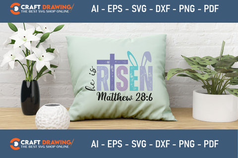 He Is Risen SVG, PNG, Christian Easter Svg Files, Door Hanger Svg, Door Sign Svg, Round Sign Svg, He Is Risen Png, Easter Sign Svg Svg Png Cutting File SVG Debashish Barman 