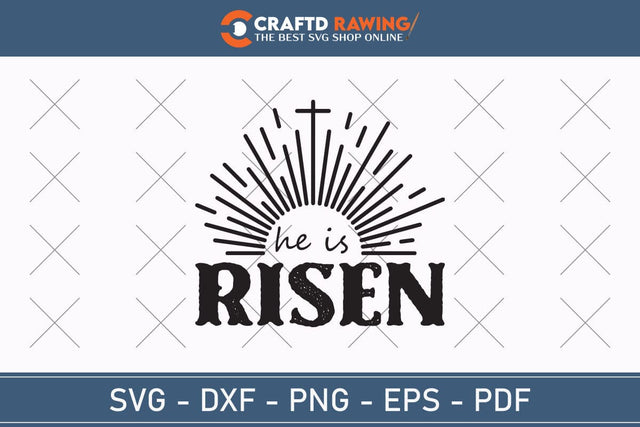 He Is Risen SVG, PNG, Christian Easter Svg Files, Door Hanger Svg, Door Sign Svg, Round Sign Svg, He Is Risen Png, Easter Sign Svg Svg Png Cutting File SVG Debashish Barman 